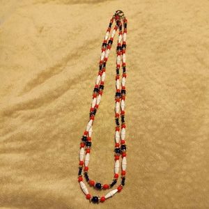 Vintage Red, White and Blue Multi-strand Necklace 🇺🇸
